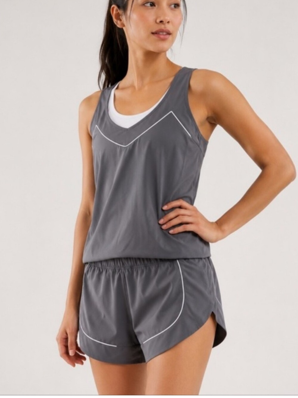 Lululemon Speedy Runsie Romper Running Gray